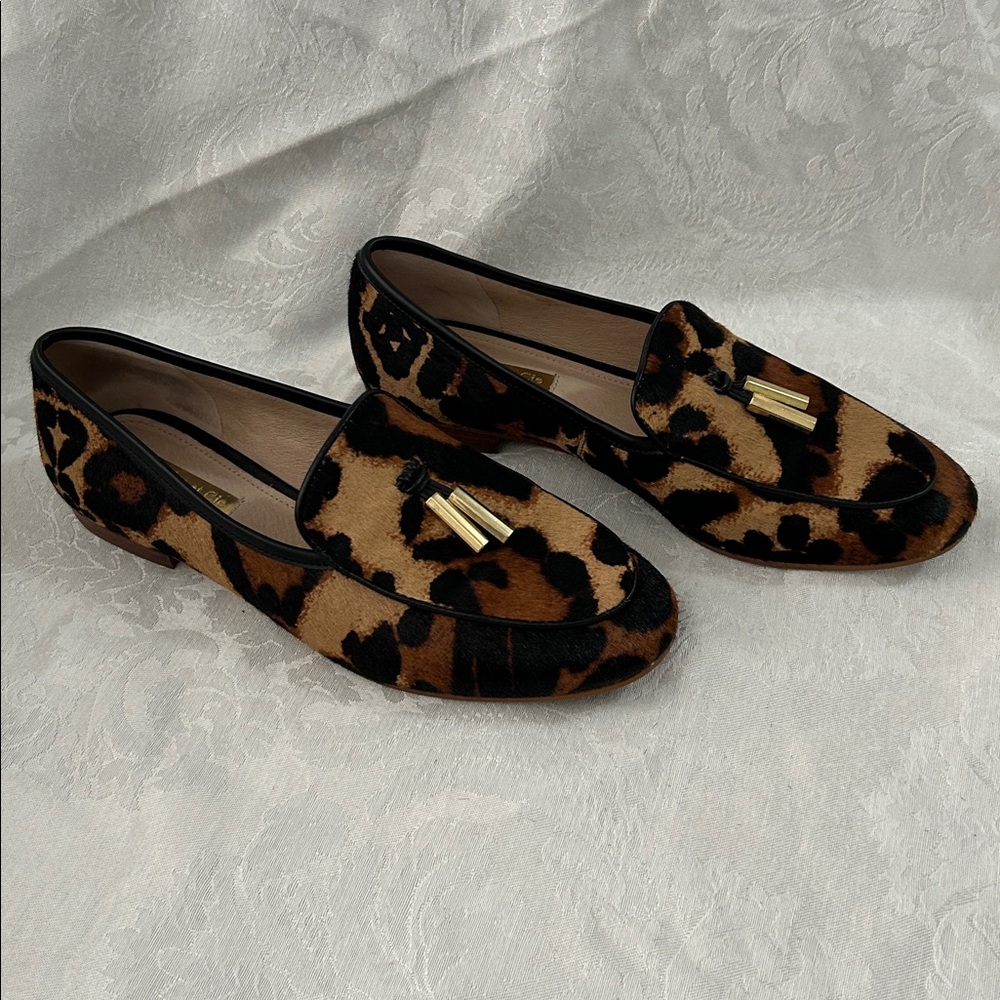 Louise et Cie blondell Leopard calf hair women’s Loafers with Tassels sz 7.5M/38 - Picture 16 of 16